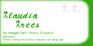 klaudia krecs business card
